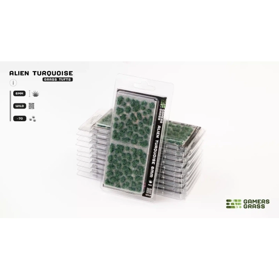 Gamers Grass – Alien Turquoise (Wild)  6 mm | Turkusowe kępki trawy sci-fi i fantasy do dioram i podstawek